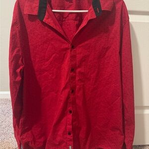Guess Red Shirt with Black Collar